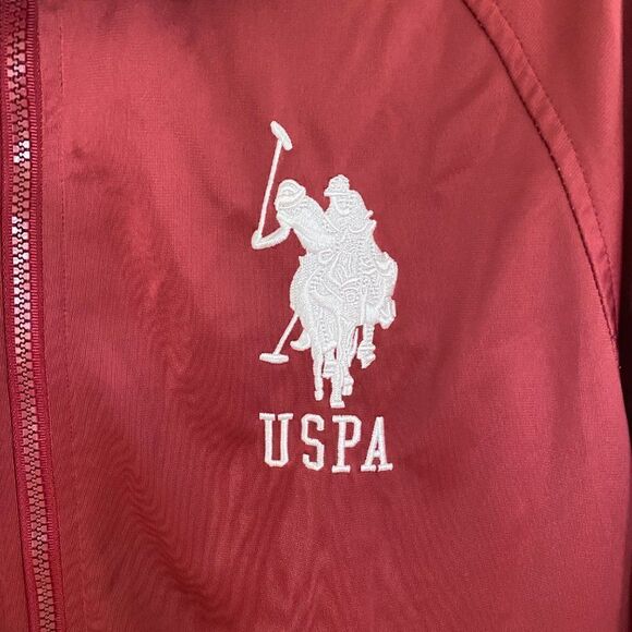 US Polo Assn Burgundy Full Zip Varsity Jacket Size Large - Picture 2 of 8